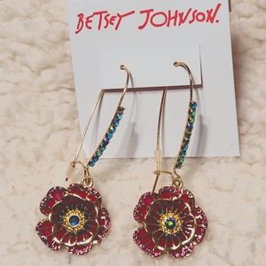 Betsey Johnson poppy flower earrings